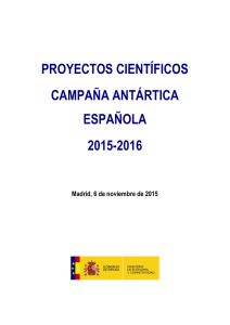 proyectos científicos campaña antártica española 2015-2016