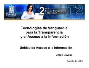 Tecnologías de Vanguardia para la Transparencia y el Acceso a la