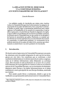 LA RELACION ENTRE EL MERCOSUR y LA COMUNIDAD EUROPEA