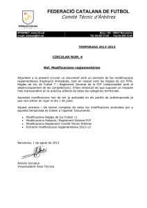 FEDERACIÓ CATALANA DE FUTBOL Comitè Tècnic d`Àrbitres