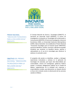 Convocatoria - Premio Nacional Innovación Tecnológica para la