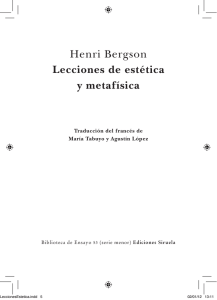 Henri Bergson Lecciones de estética y metafísica