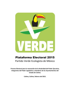 Plataforma Electoral 2015 Partido Verde Ecologista de México