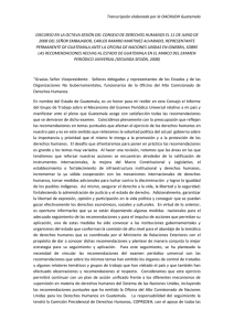 Respuesta de Guatemala a las recomendaciones hechas en el
