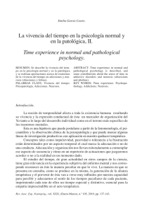 La vivencia del tiempo en la psicología normal y en la patológica, II