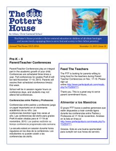 Pre-K – 8 Parent/Teacher Conferences Feed The Teachers