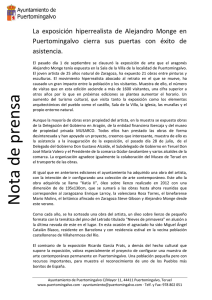 11092013 - Nota Prensa fin exposición Alejandro Monge
