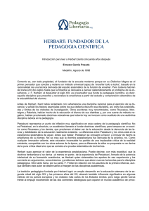HERBART: FUNDADOR DE LA PEDAGOGIA CIENTIFICA