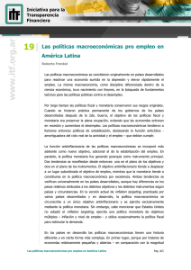Las políticas macroeconómicas pro empleo en América Latina