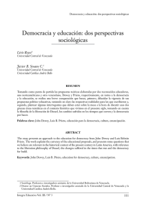 Democracia y educación: dos perspectivas sociológicas