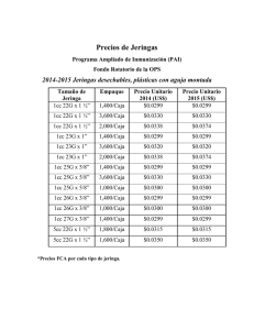 Precios de jeringas, 2014-15