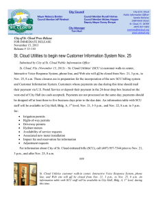 St. Cloud Utilities to begin new Customer Information System Nov. 25
