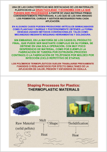 Shaping Processes for Plastics: THERMOPLASTIC MATERIALS