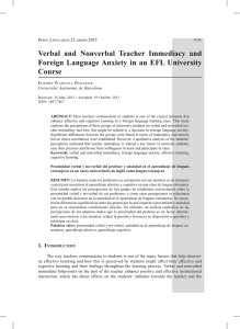 Verbal and Nonverbal Teacher Immediacy and Foreign Language