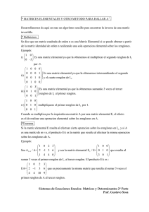 Sistemas de Ecuaciones lineales- Matrices y Determinantes 2ª Parte