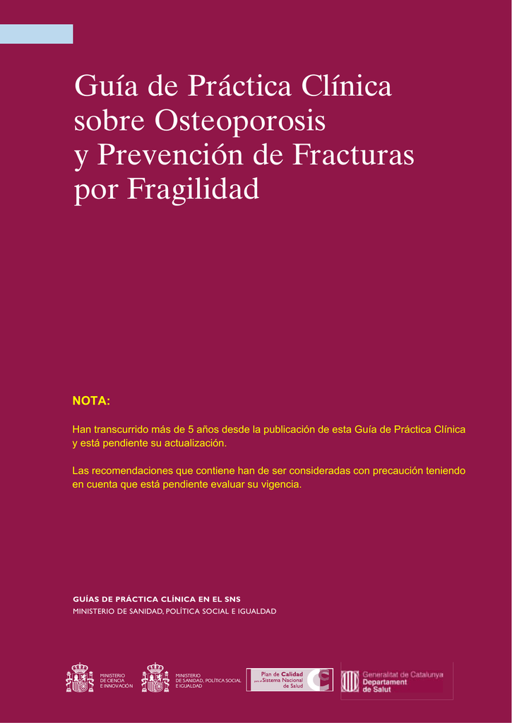 Guía De Práctica Clínica Sobre Osteoporosis Y Prevención