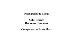 Descripción de Cargo Sub Gerente Recursos Humanos