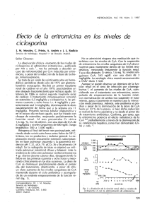 Efecto de la eritromicina en los niveles de