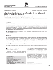 Algoritmo diagnóstico para la enfermedad de von Willebrand (EvW