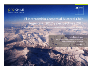 El Intercambio Comercial Bilateral Chile Argentina: 2012 y