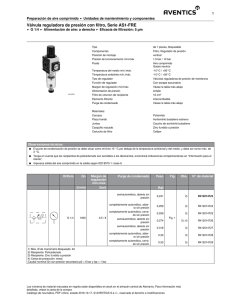 Válvula reguladora de presión con filtro, Serie AS1-FRE