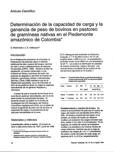 Determinación de la capacidad de carga y la ganancia de peso de