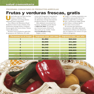 Frutas y verduras frescas, gratis