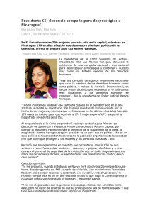 Presidenta CSJ denuncia campaña para desprestigiar a Nicaragua”