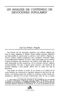Un análisis de contenido de devociones populares. Pinuel Raigada