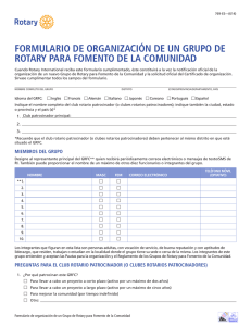 formulario de organización de un grupo de rotary para fomento de la