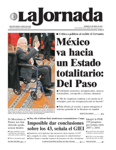 México va hacia un Estado totalitario: Del Paso