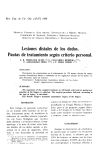 Lesiones distales de los dedos. - Revista Cirugía Osteoarticular