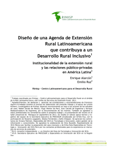Institucionalidad de la extensión rural y las relaciones público