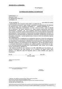 AUTORIZACION GENERAL DE DESPACHO COMITENTE: (1)