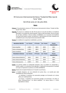 XX Concurso Internacional de Danza “Ciudad de Riba