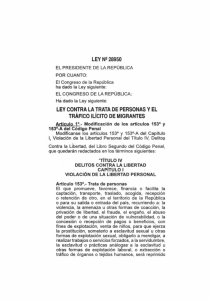 Ley contra la Trata de personas y el Tráfico Ilícito de Migrantes