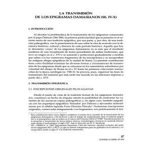 LA TRANSMISIÓN DE LOS EPIGRAMAS DAMASIANOS (SS. IV-X)