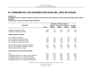 XI. CONSUMO DE LOS HOGARES POR EDAD DEL JEFE DE HOGAR