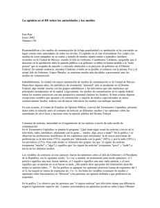 La opinión en el DF sobre las autoridades y los medios