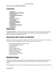 Definición Sinonimia del Tumor de Warthin Epidemiología