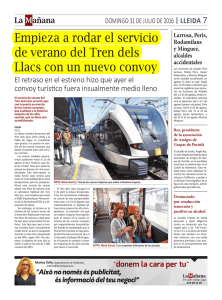 Empieza a rodar el servicio de verano del Tren dels Llacs con un