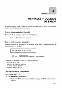 MENSAJES Y CODIGOS DE ERROR