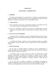 CAPITULO II PACTOS DE LA COMPRAVENTA 1. Definición En