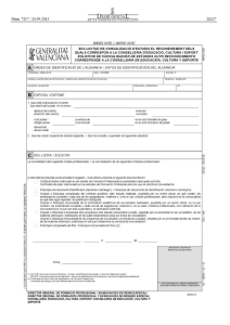 Annex XVIII – Sol·licitud de convalidació d`estudis el