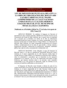 ley de impuesto de plusvalia, relativa a la obra de urbanizacion del