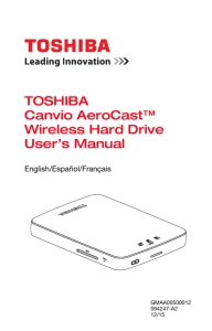 TOSHIBA Canvio AeroCast™ Wireless Hard Drive User`s Manual