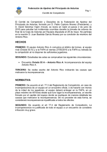 Resolución Comité Competición. Copa