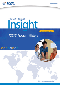 TOEFL ® Program History