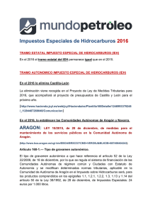 Impuestos Especiales de Hidrocarburos 2016