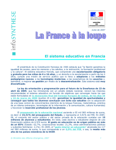 El sistema educativo en Francia